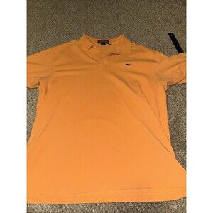 Vineyard Vines Polo Shirt Mens XL  Orange Whale Logo Golf Adult Cotton Shirt